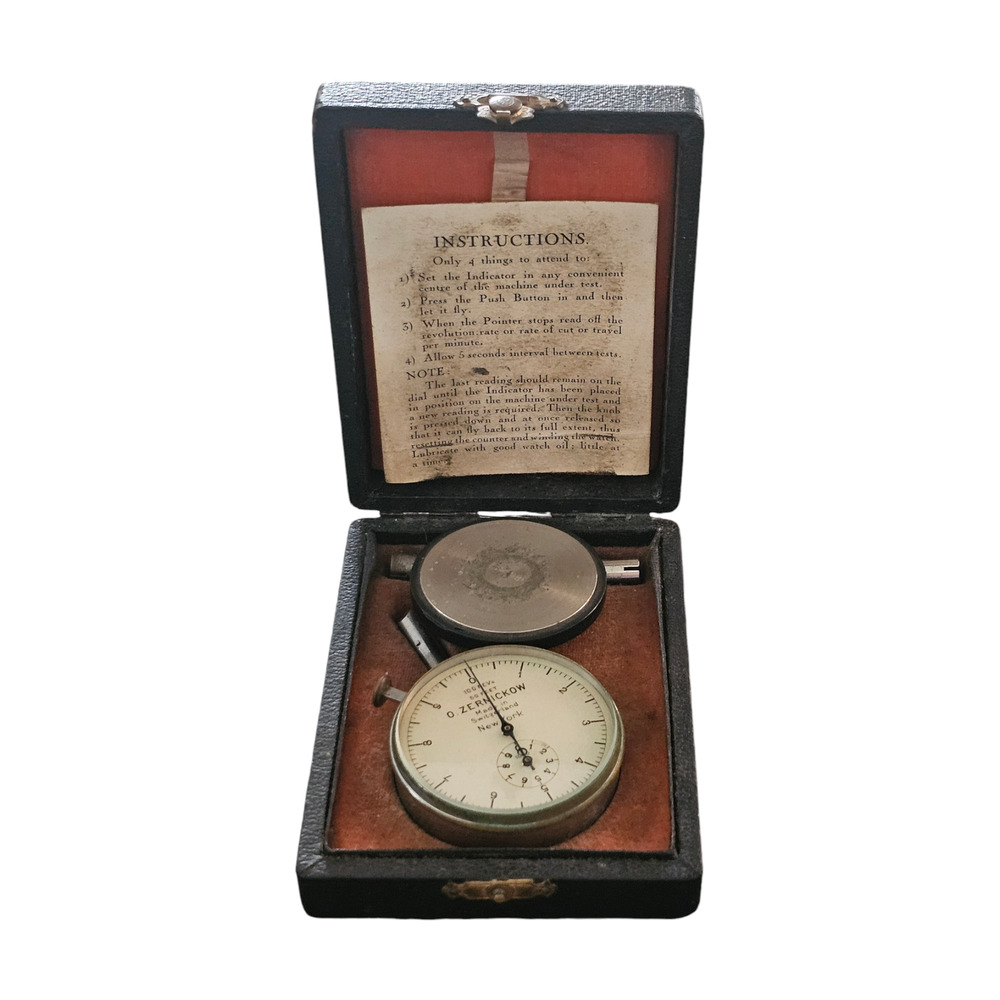 Antique 0. Zernickow Co Switzerland 10 Rev 5 Feet Chronometric Tachometer